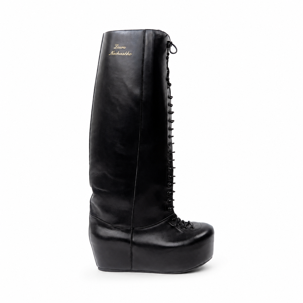 RIDING LACE-UP BOOTS HIGH