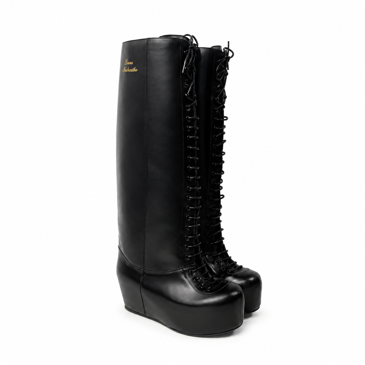 RIDING LACE-UP BOOTS HIGH
