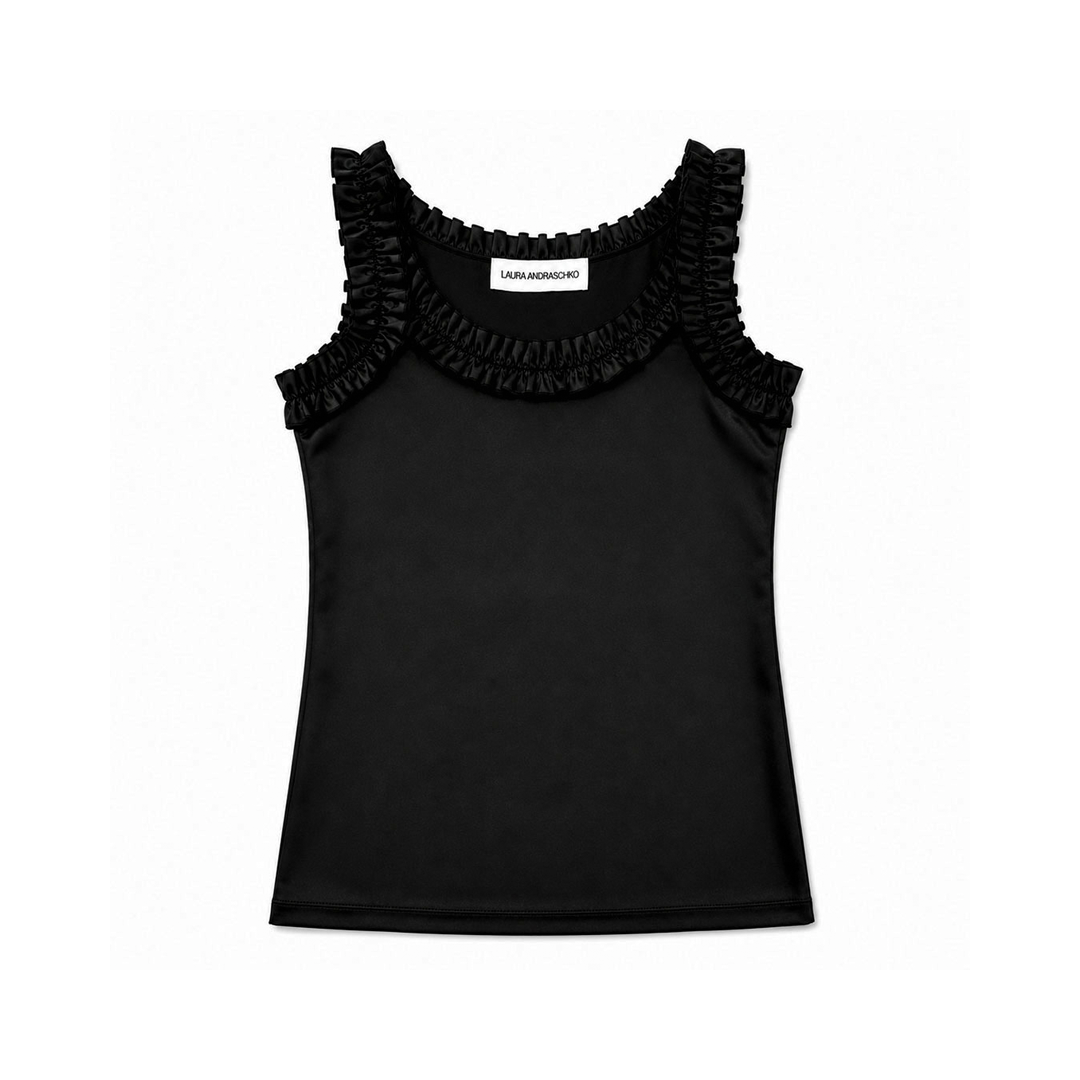 FRILLY SET BLACK SATIN