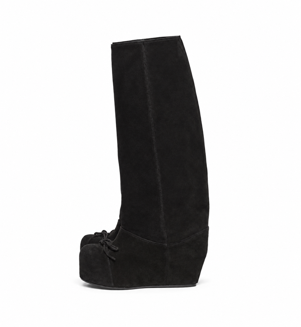 WAXED SUEDE BALLERINA RIDING BOOT